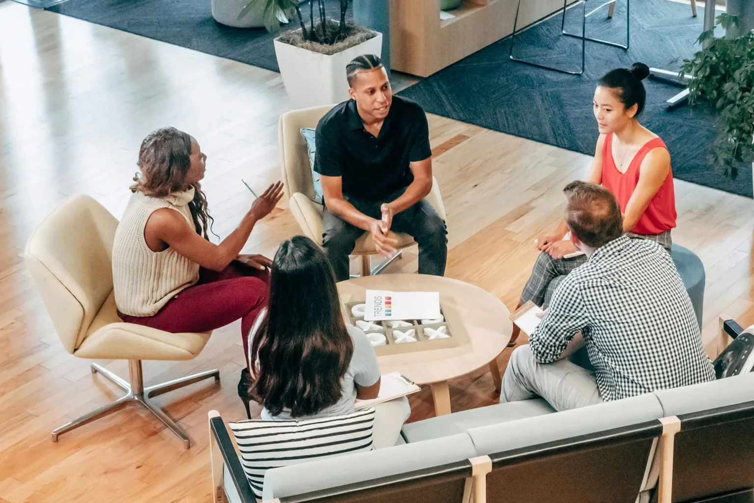 Professionals sitting around a round table